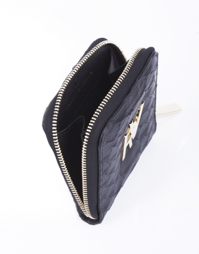 Embossed-crocodile leather wallet