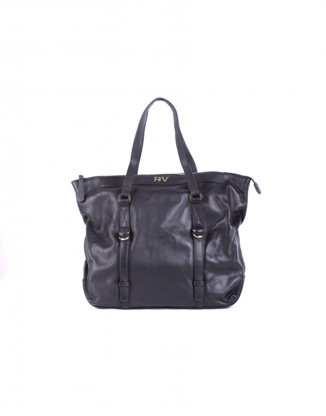 EDWARD NEGRO: Smooth leather shopping bag