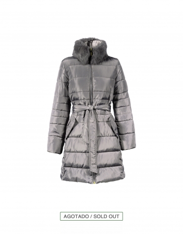 Grey quilted coat