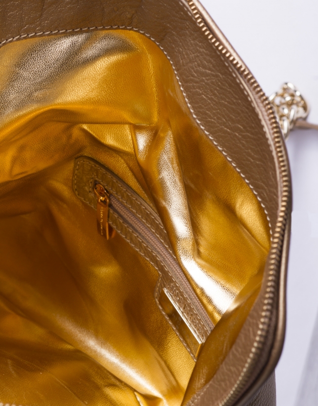 MARTINA DORADO: Folding leather clutch bag