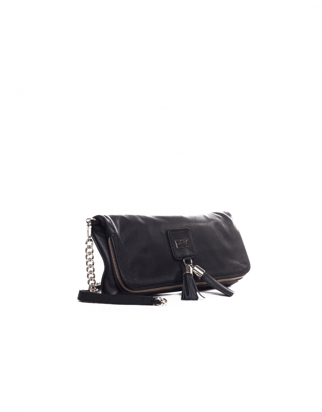 MARTINA NEGRO: Folding leather clutch bag