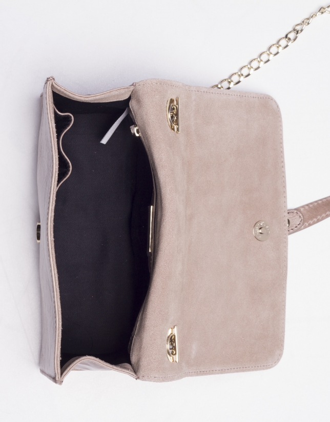 SAMBA PIEDRA: Distressed leather bag with flap
