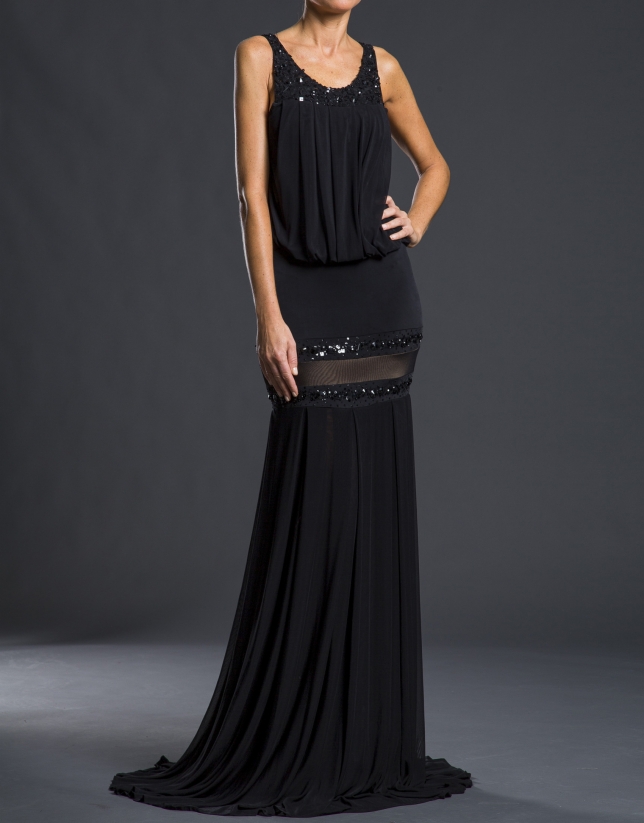 Black dress with beading