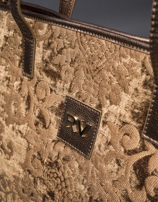 Bolso Africa Tap en tejido jaquard barroco bronce