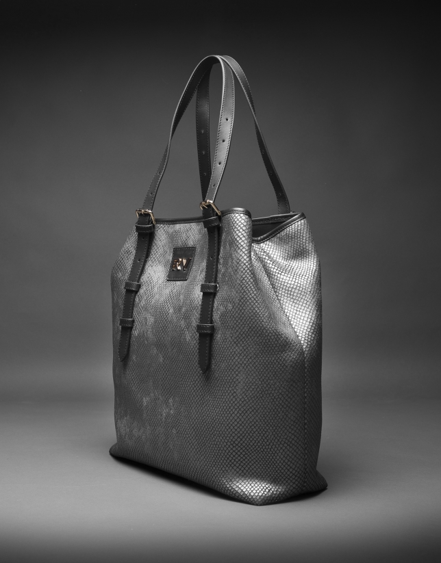 Old silver and mother of pearl Paulina Nacar fabric bag 