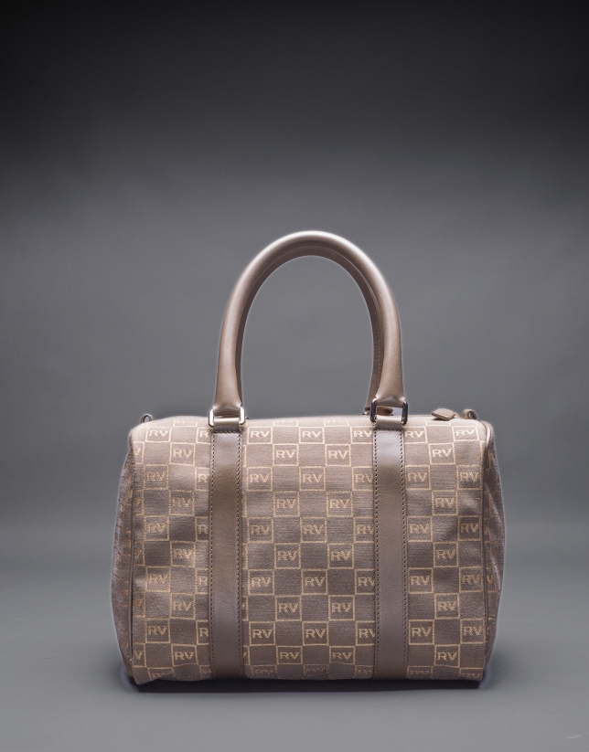 Jacquard Emilia bag with gilded lurex, cowhide and RV  logo