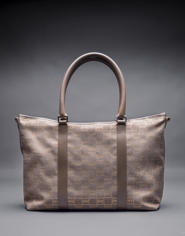 Jacquard Olalla bag with gilded lurex, cowhide and RV  logo 