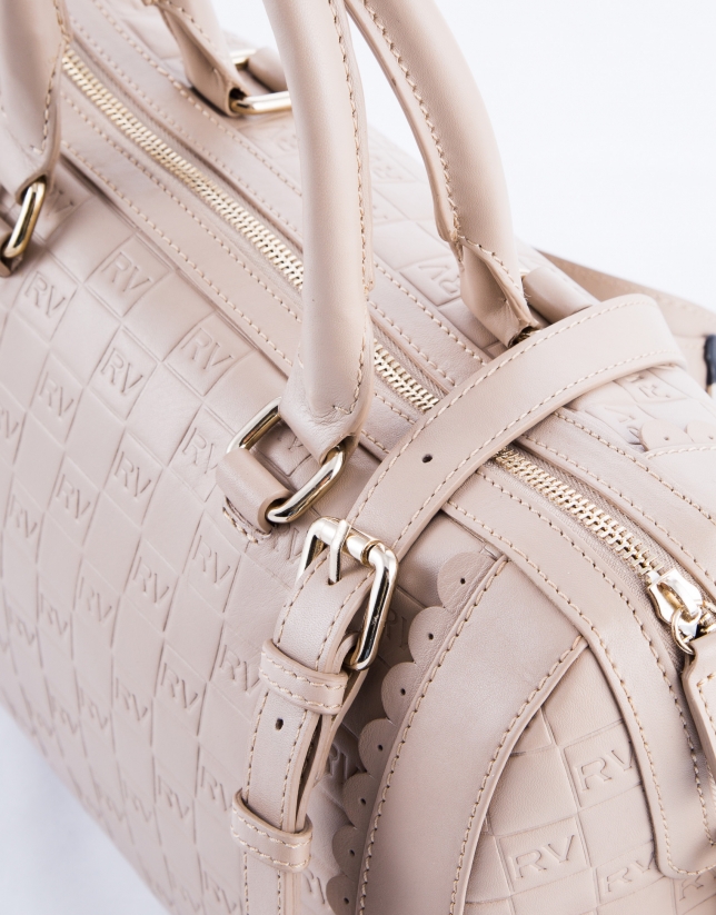 Nude Carmen Onda leather  bowling bag with embossed logo