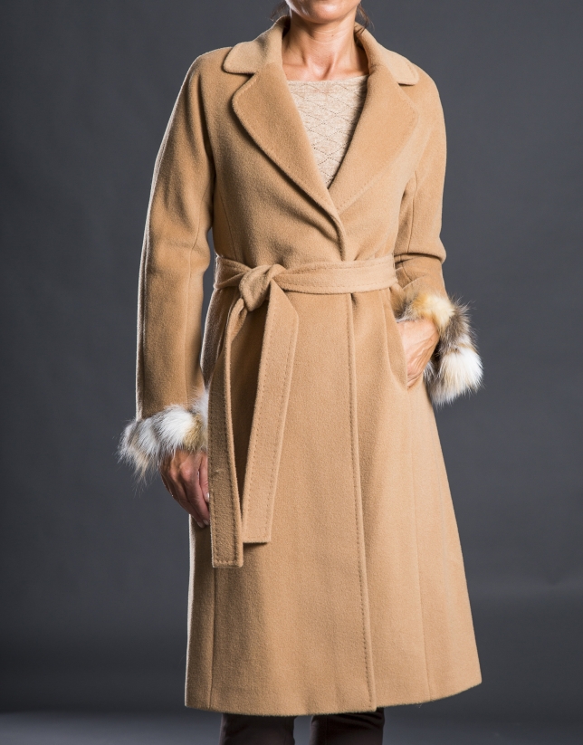 Wool and fox skin coat 