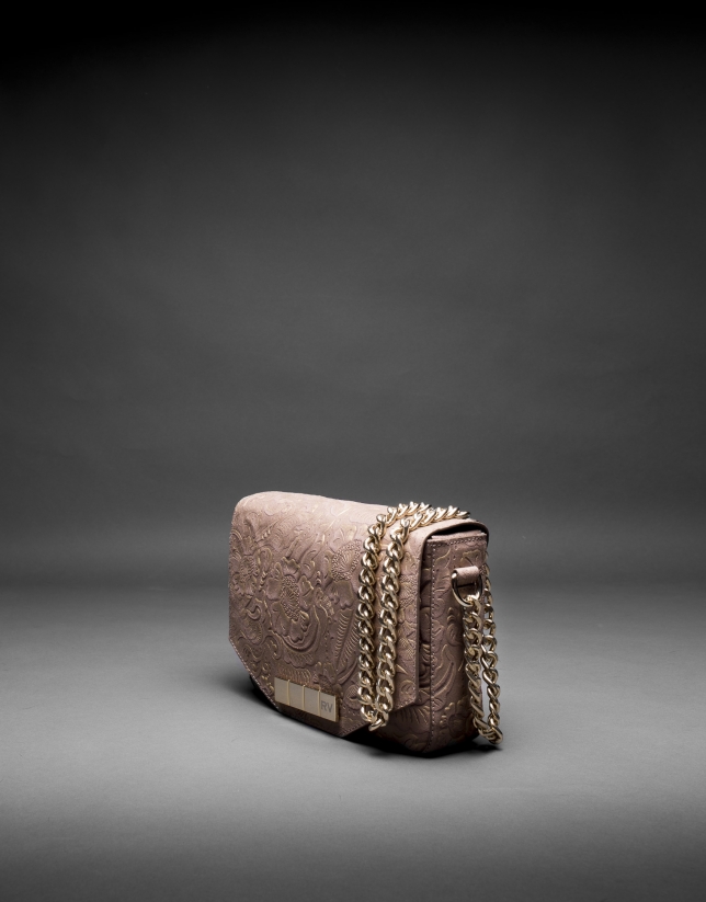 Leather, brocade and metallic Alicia Barroco bag