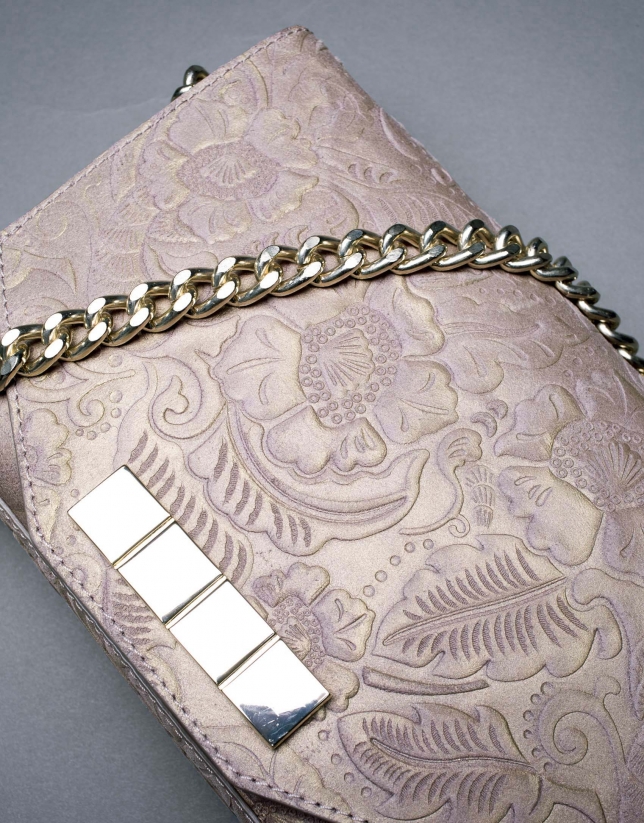 Leather, brocade and metallic Alicia Barroco bag