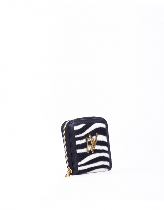 Wallet in zebra skin