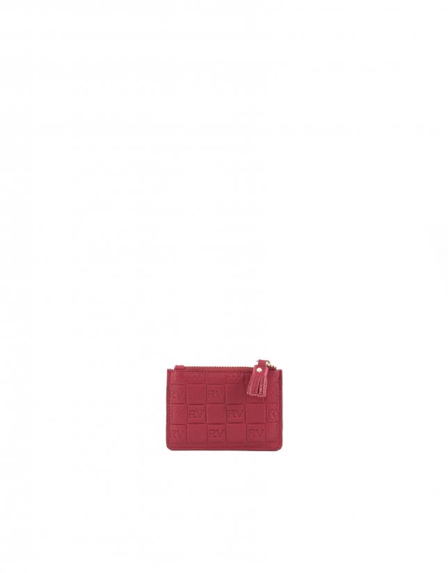 Red leather change purse.