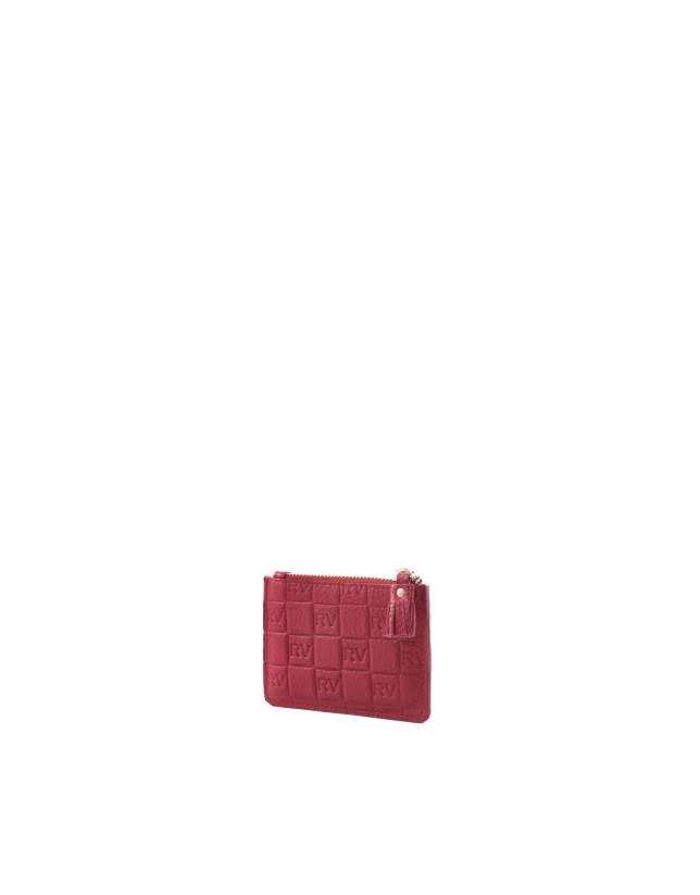 Red leather change purse.