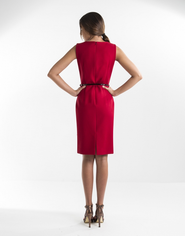 Red straight dress
