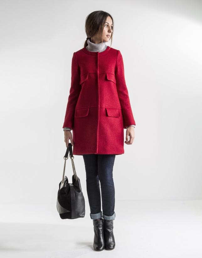 Abrigo corto rojo - Abrigos y Chaquetas - | Roberto Verino