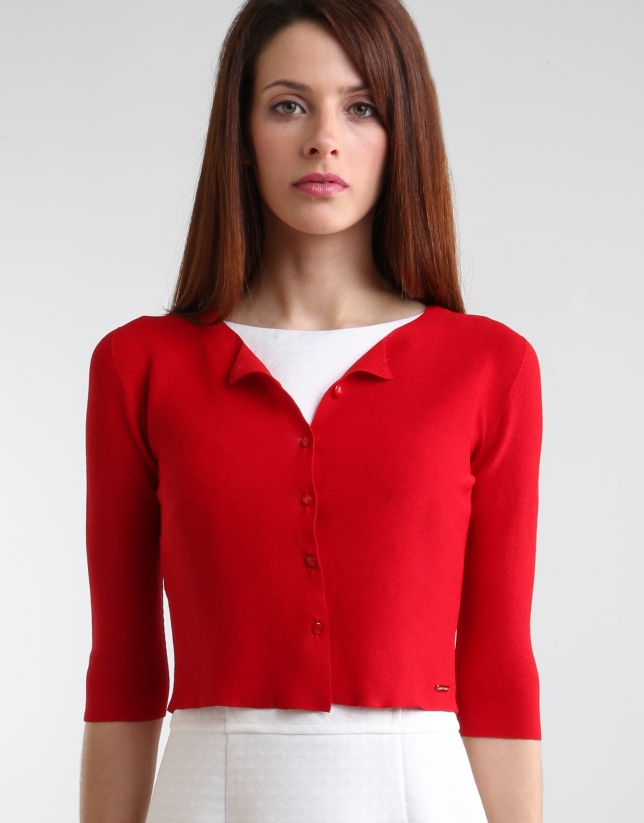 Shore red knit jacket