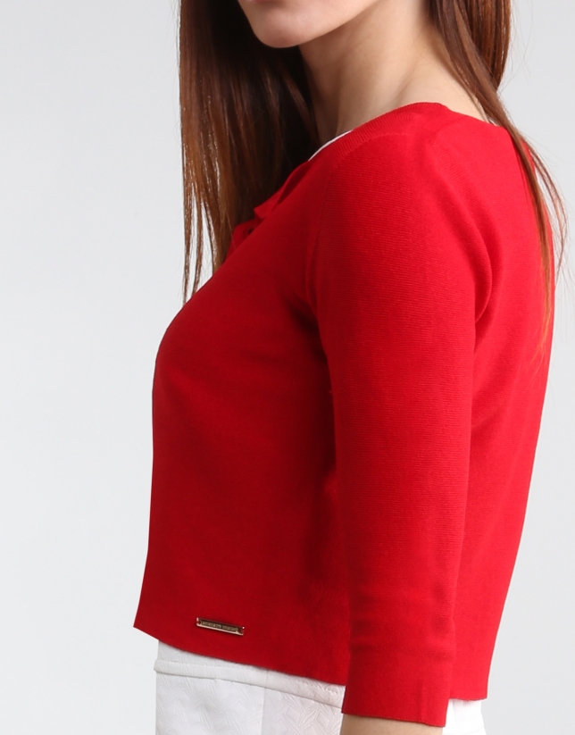 Shore red knit jacket