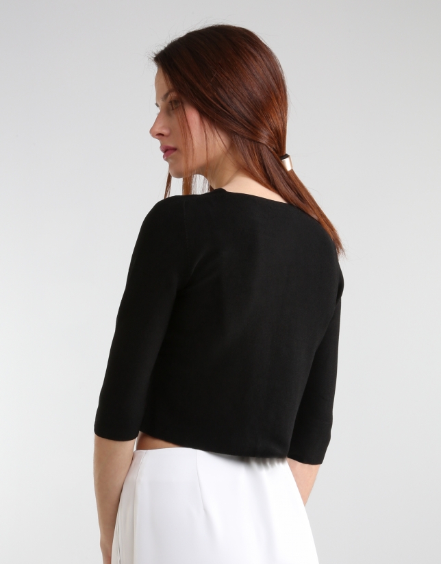 Shot black knit jacket Knitwear Woman Roberto Verino