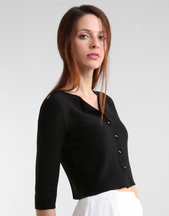 Shot black knit jacket Knitwear Woman Roberto Verino