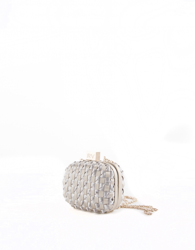 Gold and silver fabric Cova clutch bag