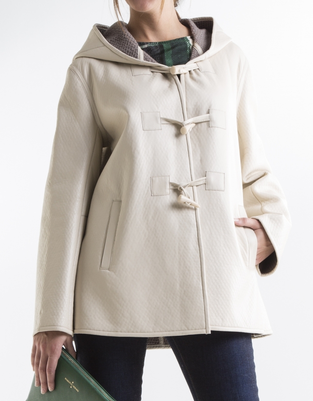 Beige three quarter length lambskin jacket