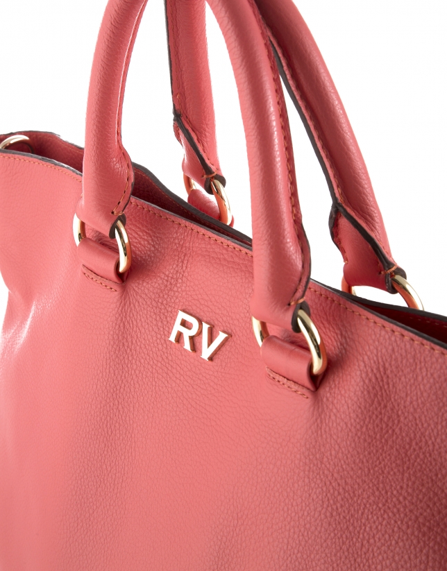 Coral leather Loles tote bag 