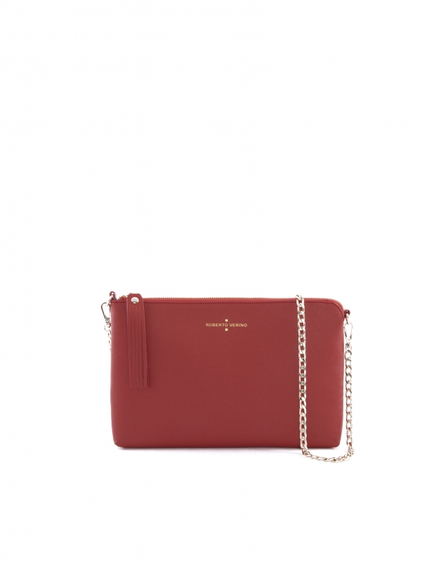 Lisa red Saffiano leather bag