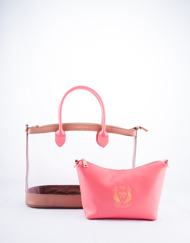 Pink  two piece Vera shopping bag 