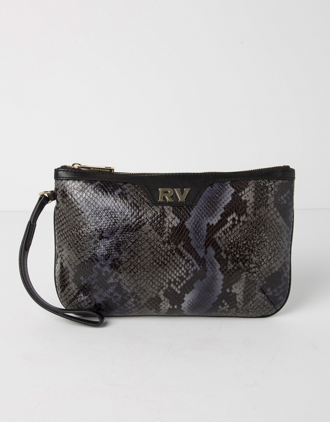 Cowhide leather clutch