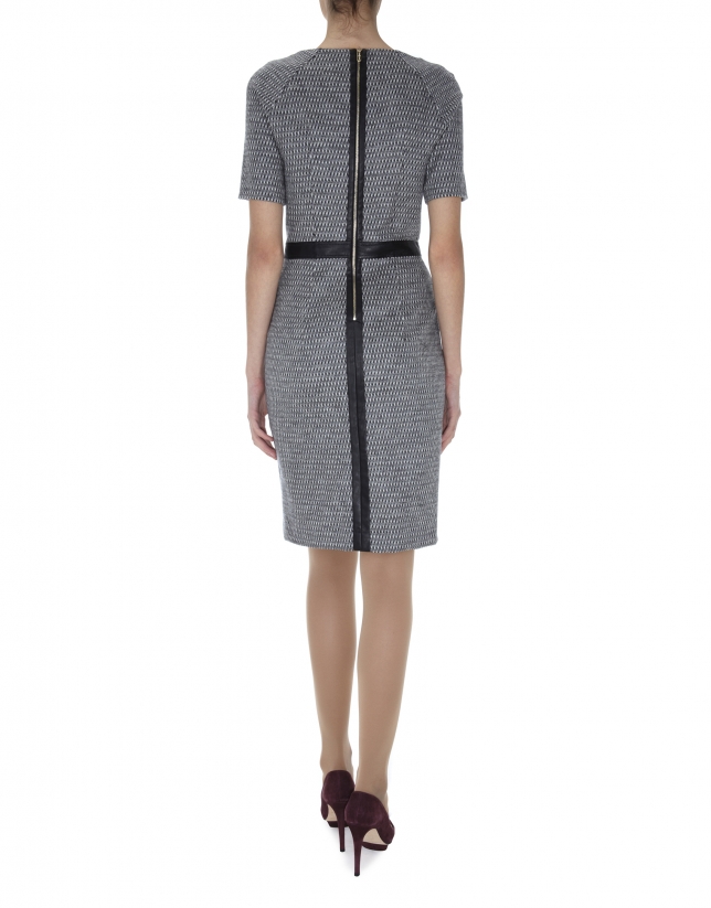 Gray wool short sleeved dress 