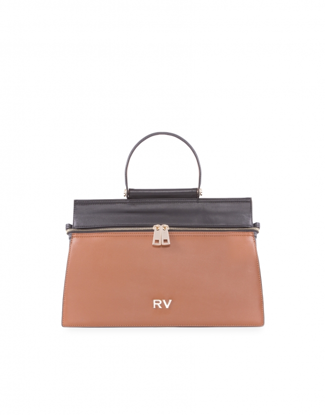 Victor brown and black leather bag 