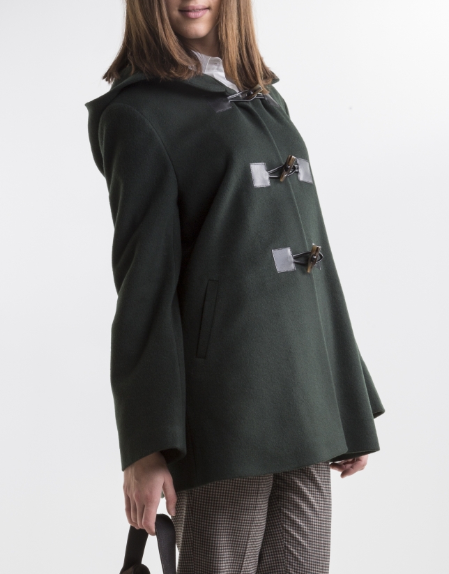 Green wool trench coat