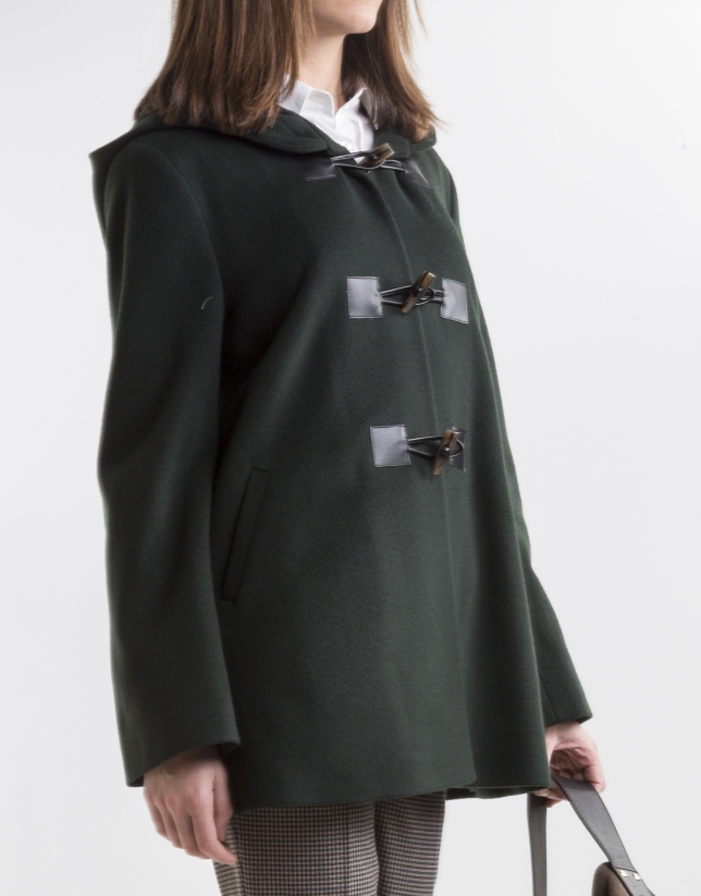 Green wool trench coat