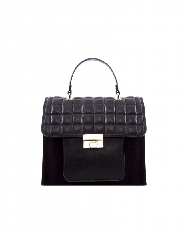 Oscar  bag with quilted flaps.