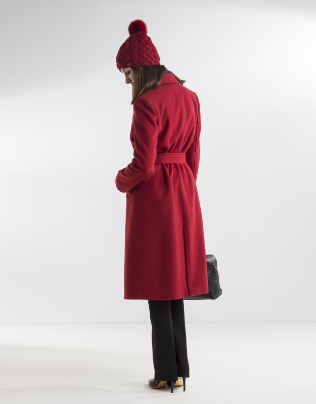 Red structured coat