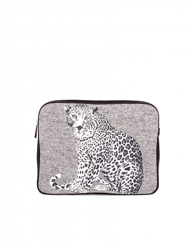 Felix Stone leopard wool print.