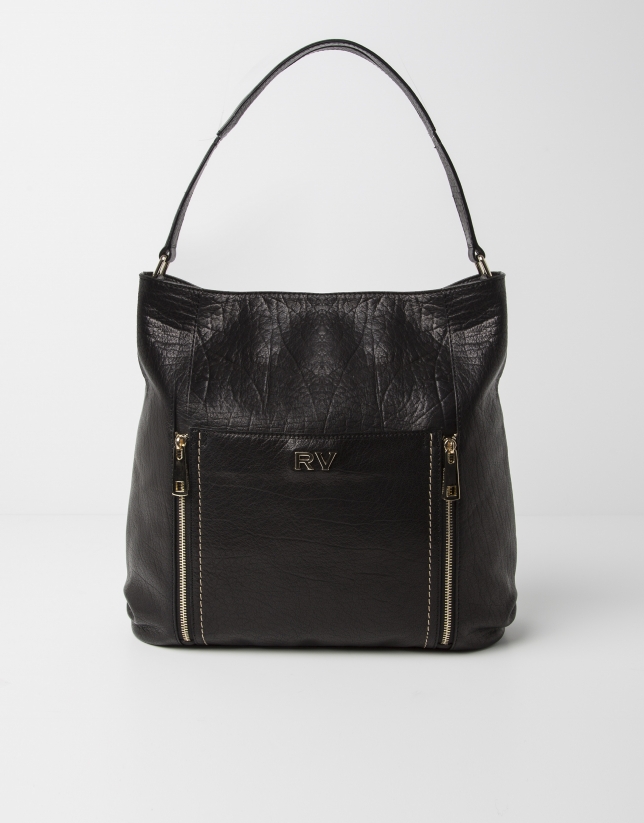 Buffalo leather shopping bag