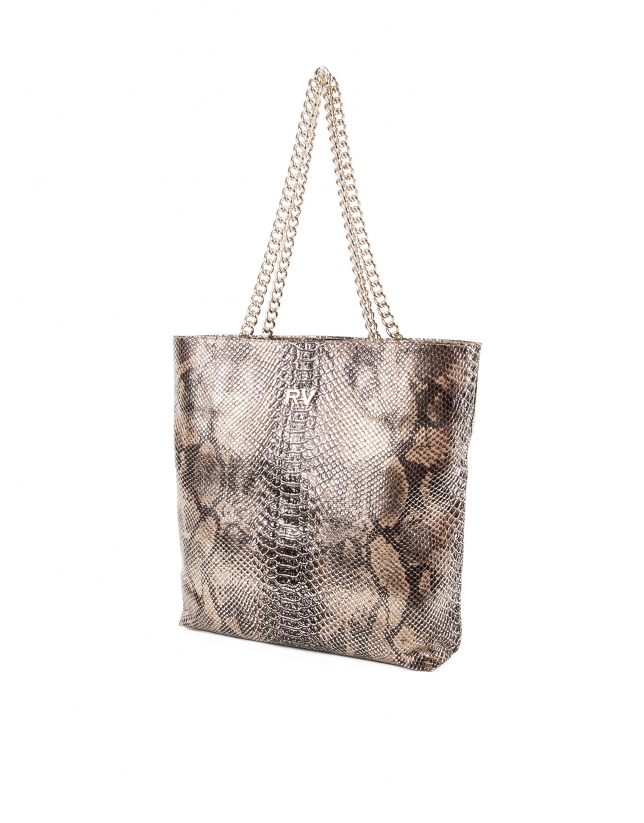 Python print leather shopping bag 