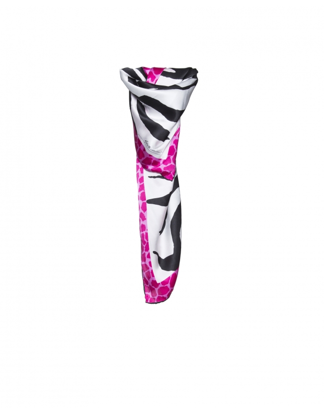 Fuchsia zebra scarf