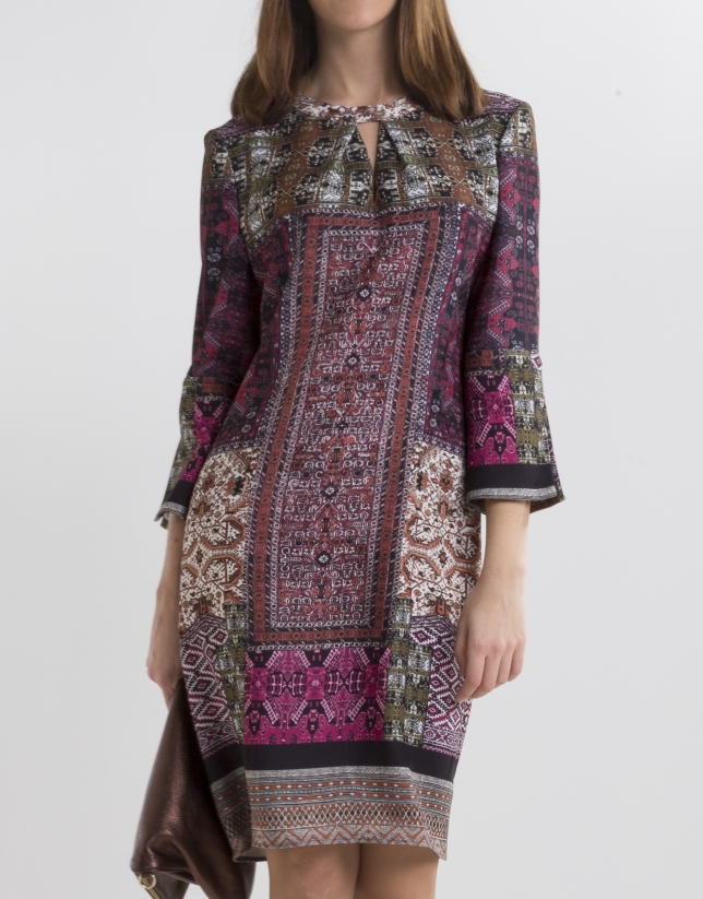 Aubergine patchwork dress