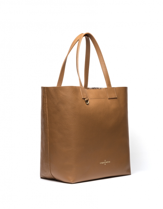 Tan leather Uve shopping bag