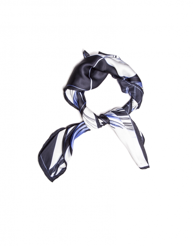 Blue floral scarf