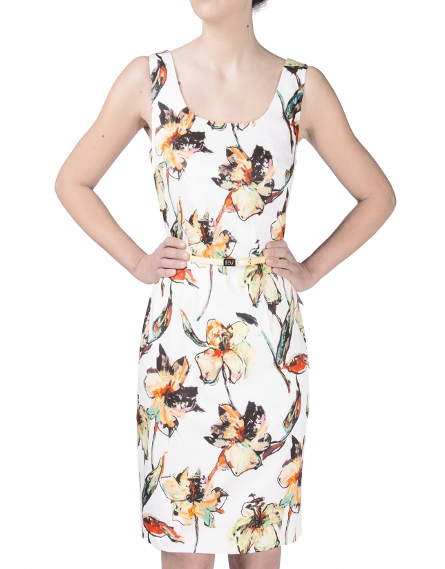 Sleeveless floral print dress 