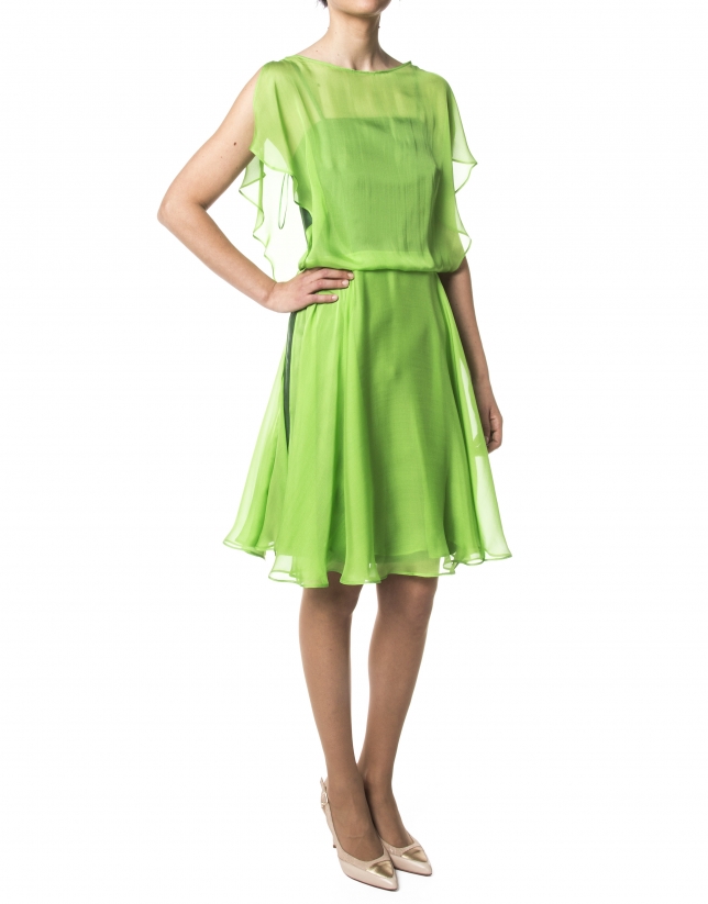 Green chiffon dress