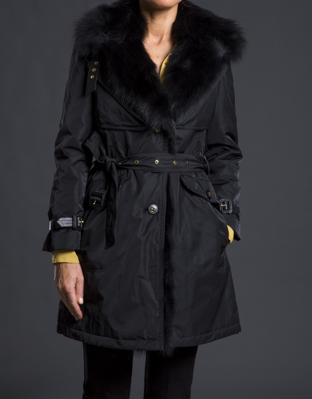 Fur trench coat