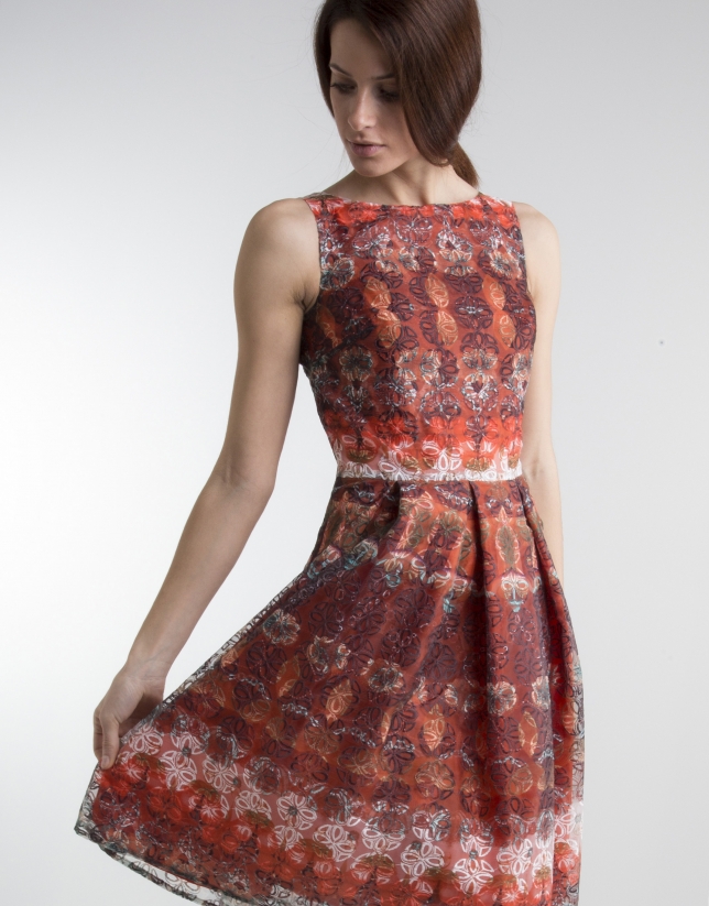 Print dress with full skirt