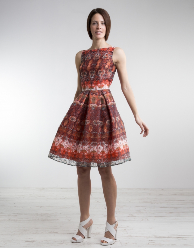 Print dress with full skirt