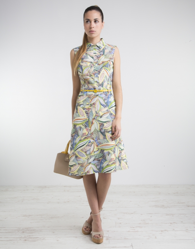 Print shirtwaist dress
