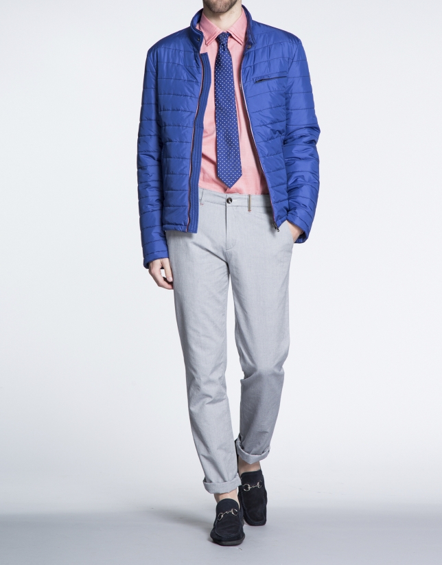 Blue quilted track jacket